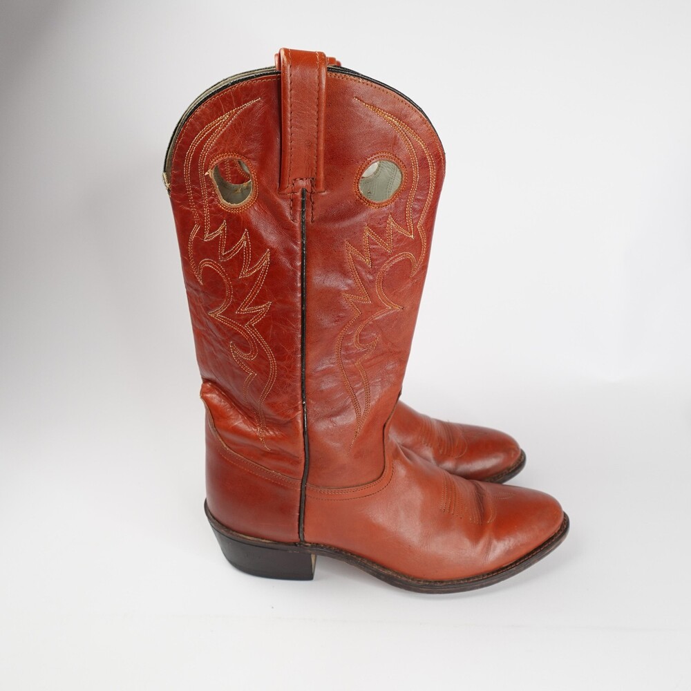 Vintage Acme Western Cowboy Boots Men 10 D Light Brown Leather Made in USA